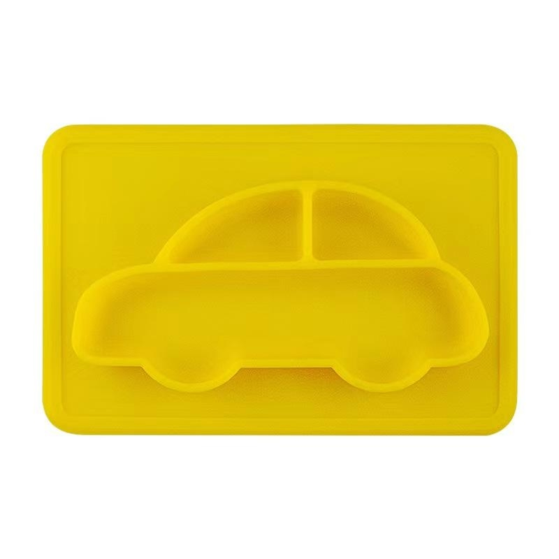 Silicone Baby Feeding Plate with Divided Sections and Safety Baffle