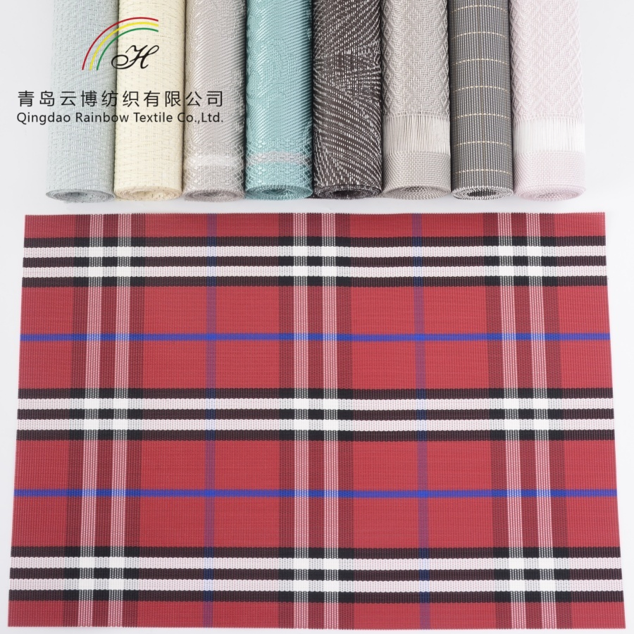 Factory Custom Table Decoration Restaurant Heat-Resistant Non-Slip Waterproof PVC Table Mat Fabric Placemat