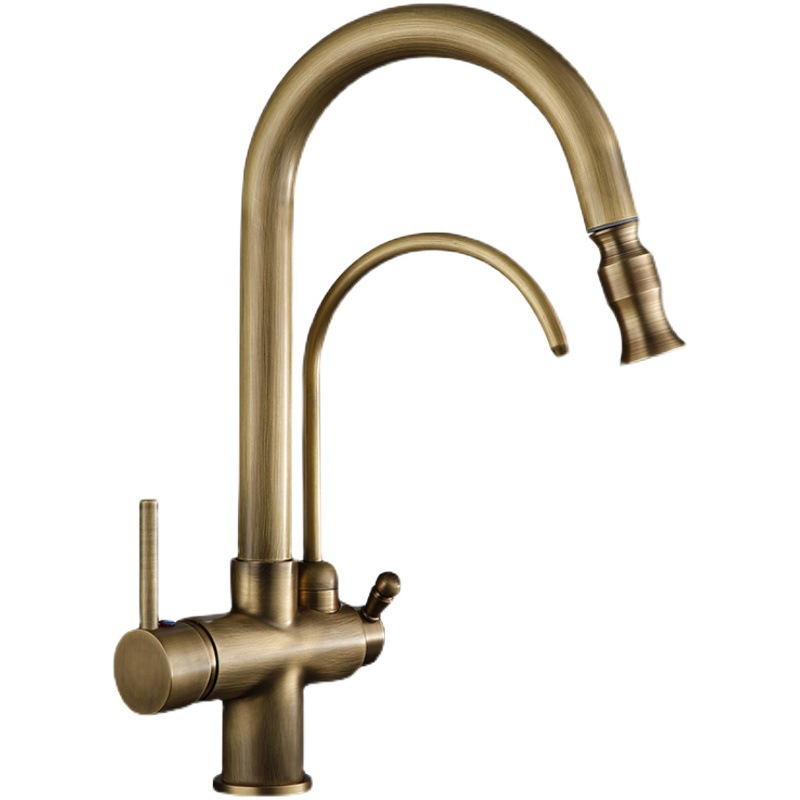 Смеситель для кухни и ванной в античном стиле, водопад