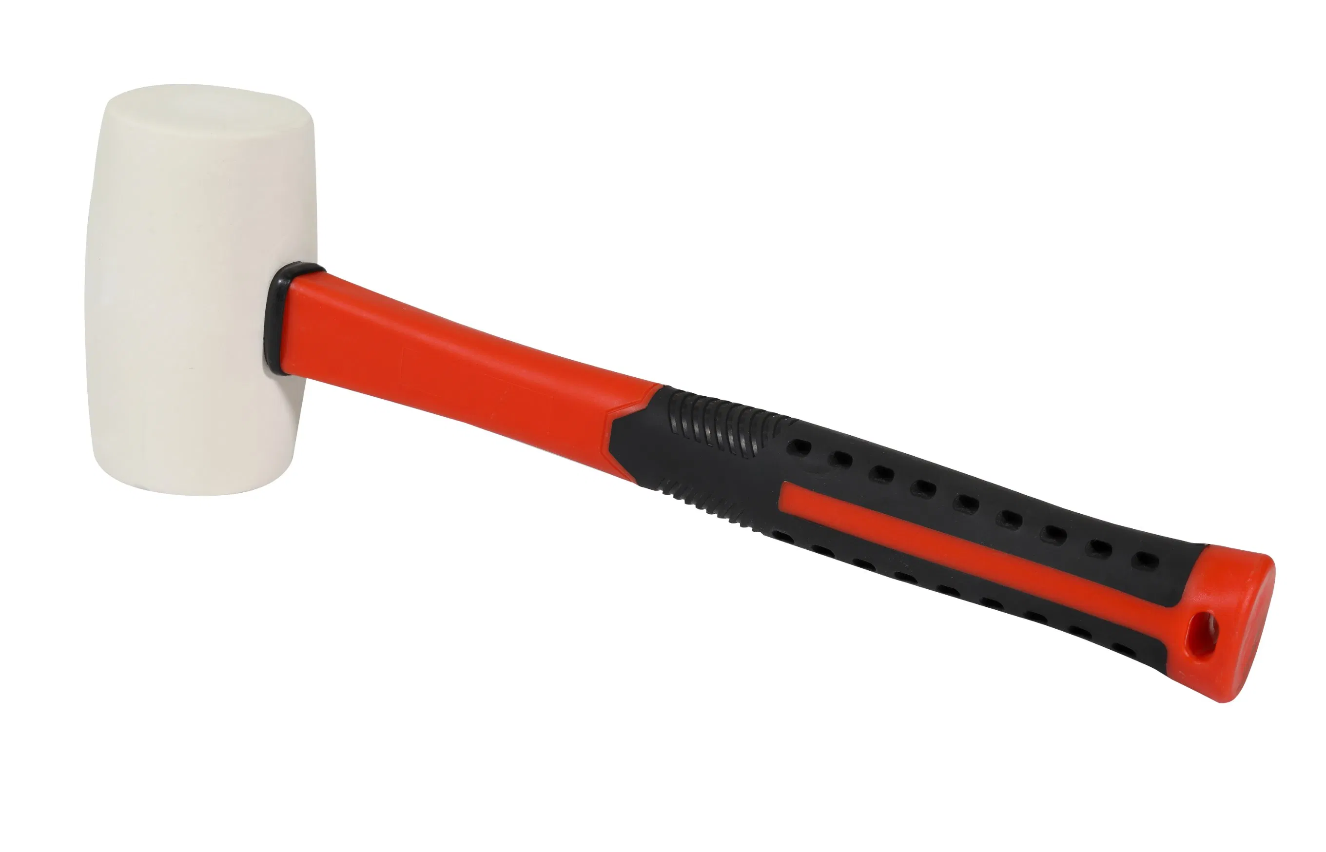 Double-Face Rubber Mallet Hammer with Hard Tips and Wood Handle