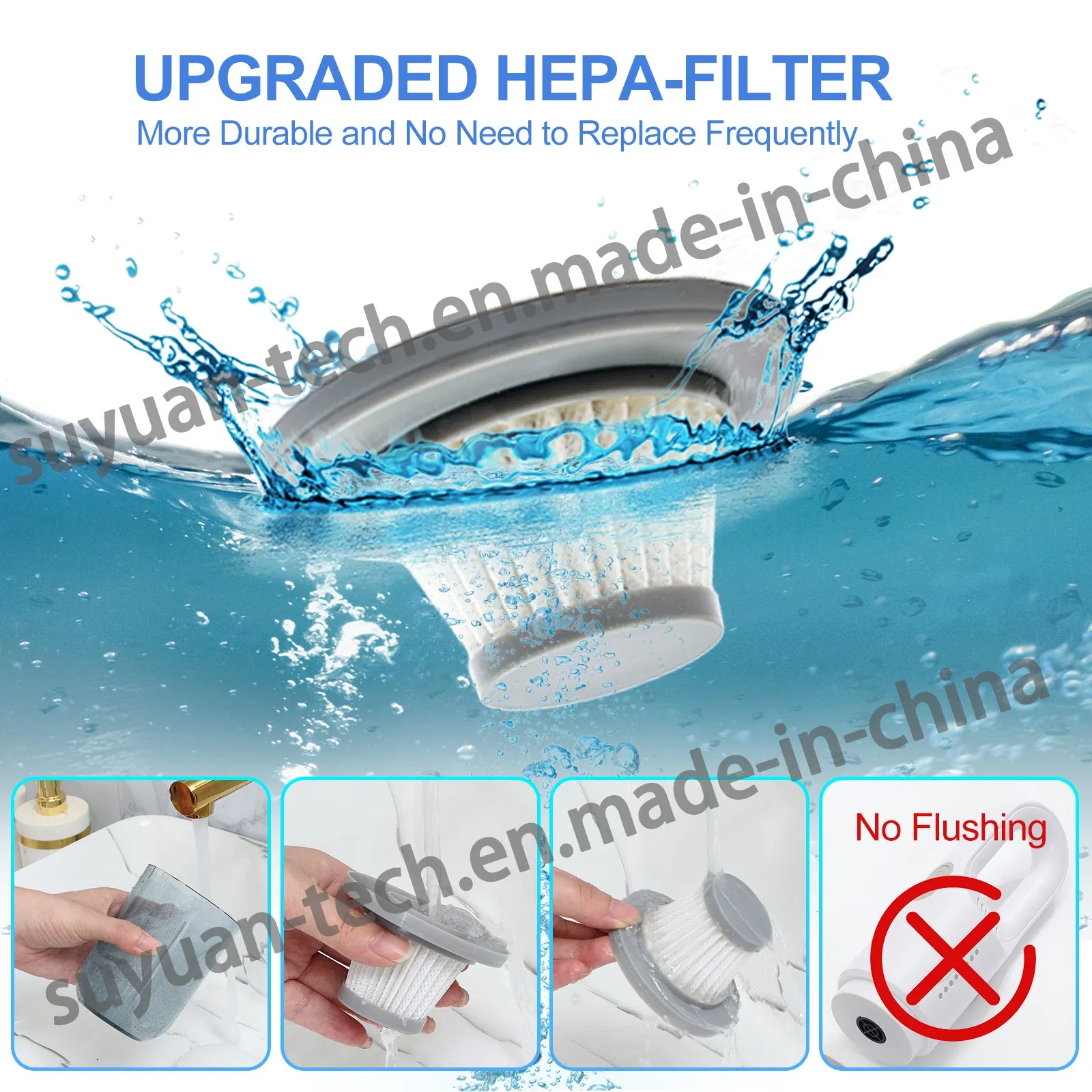 Mini Portable Cordless Handheld Vacuum Cleaner for Car and Household with 8000PA High Suction