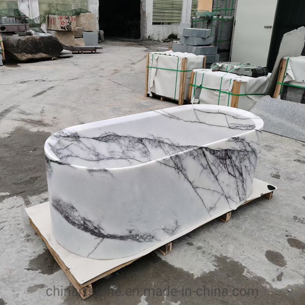 Бело-серый мраморный джакузи Nature Stone