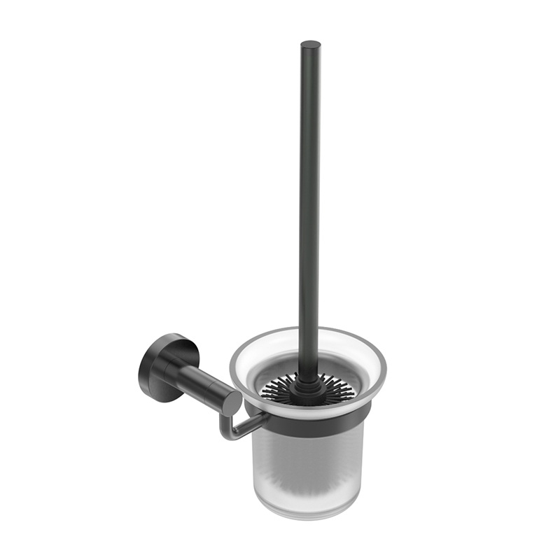 Современный ёршик для унитаза PVD серый со стальным держателем