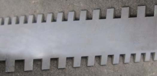 Double Notch Floor Coating Square Teeth Rake U=4mm