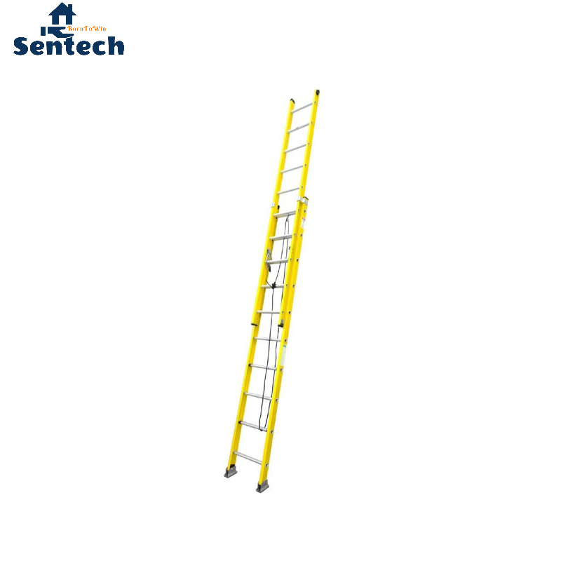 20FT 5.2m ANSI CE Red and Yellow Extension Ladder Fiberglass Manufacturer