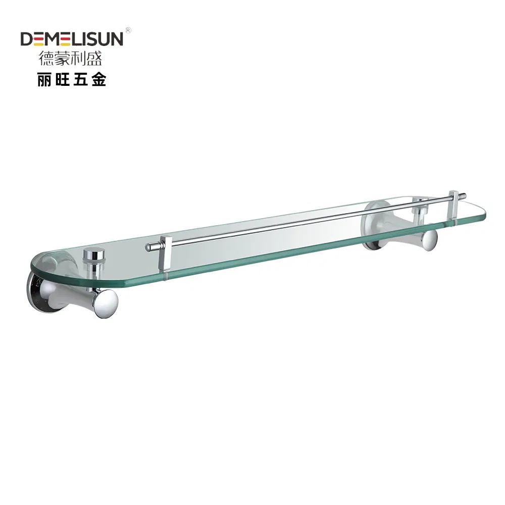 Bathroom Accessories Shower Tempered Glass Wall Mounted Single Tier Glass Shelf