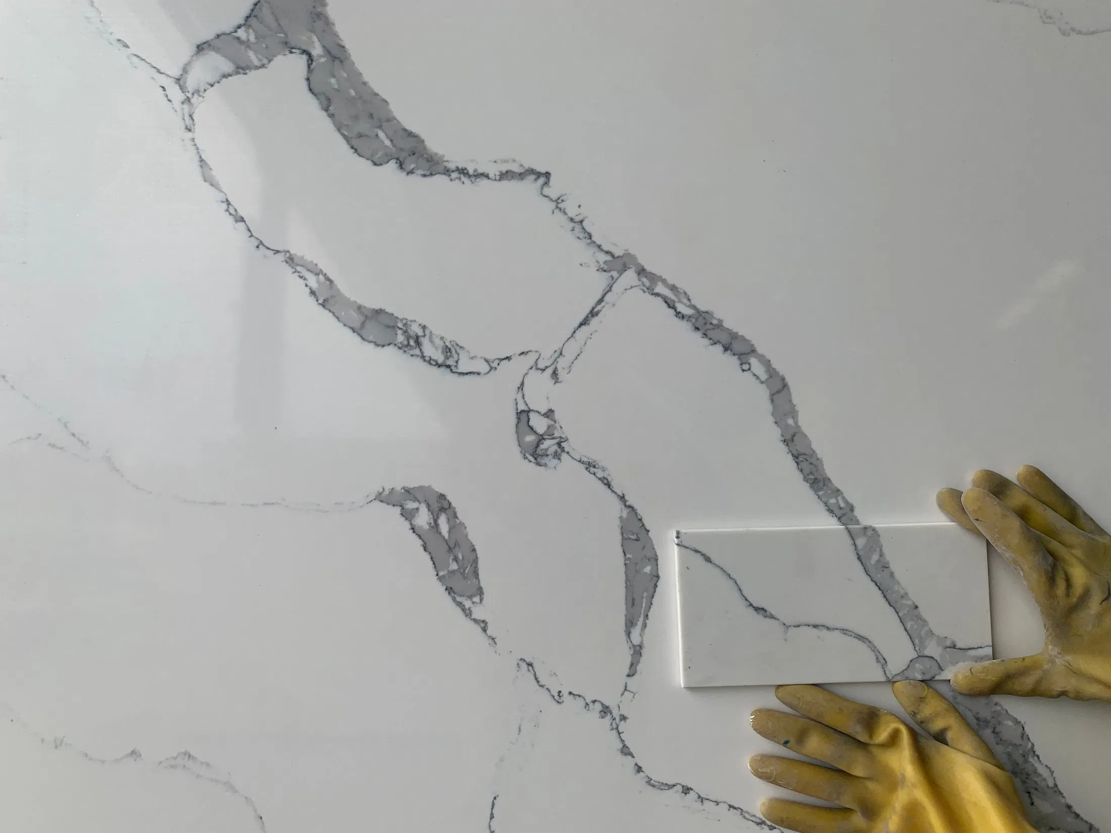 Chinese Fatory Quartz Stone White Sparkle Sand Quartz Kitchen Countertop