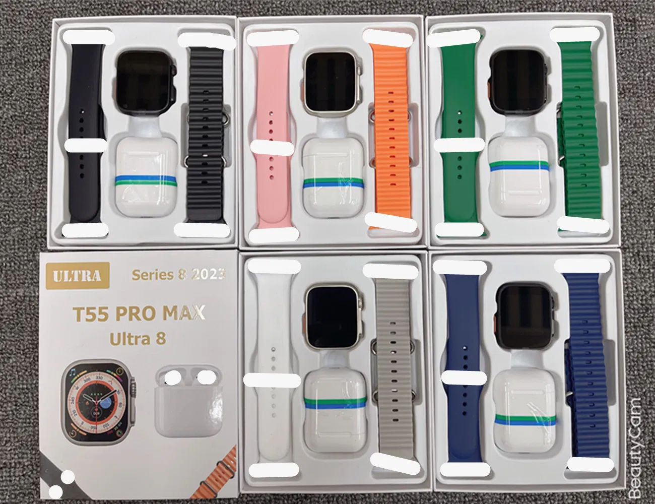 T55 Ultra PRO Max with Earphone Smart Watch Ultra 2 49mm Metal Case Waterproof Call Bluetooth Music Video Series 9 S9 Smart Watch Phone