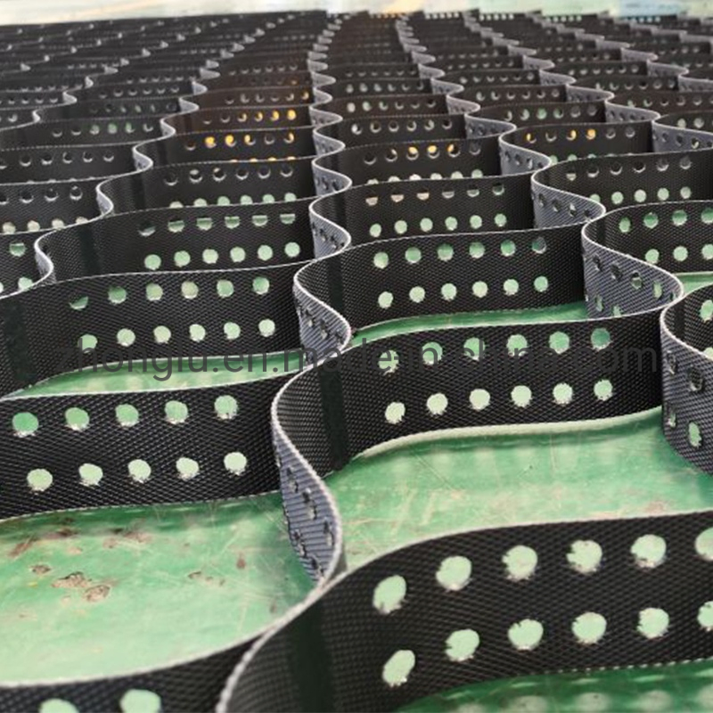 1.1-1.8mm Textured/Perforated HDPE Plastic Sheet Cellular Geocell for Channel Slopes Reinforcement Protection