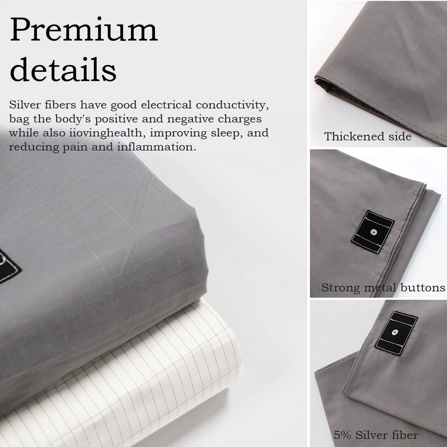Grounding Fitted Sheet Silver Fiber Grounding Sheets Grounded Bed Sheet