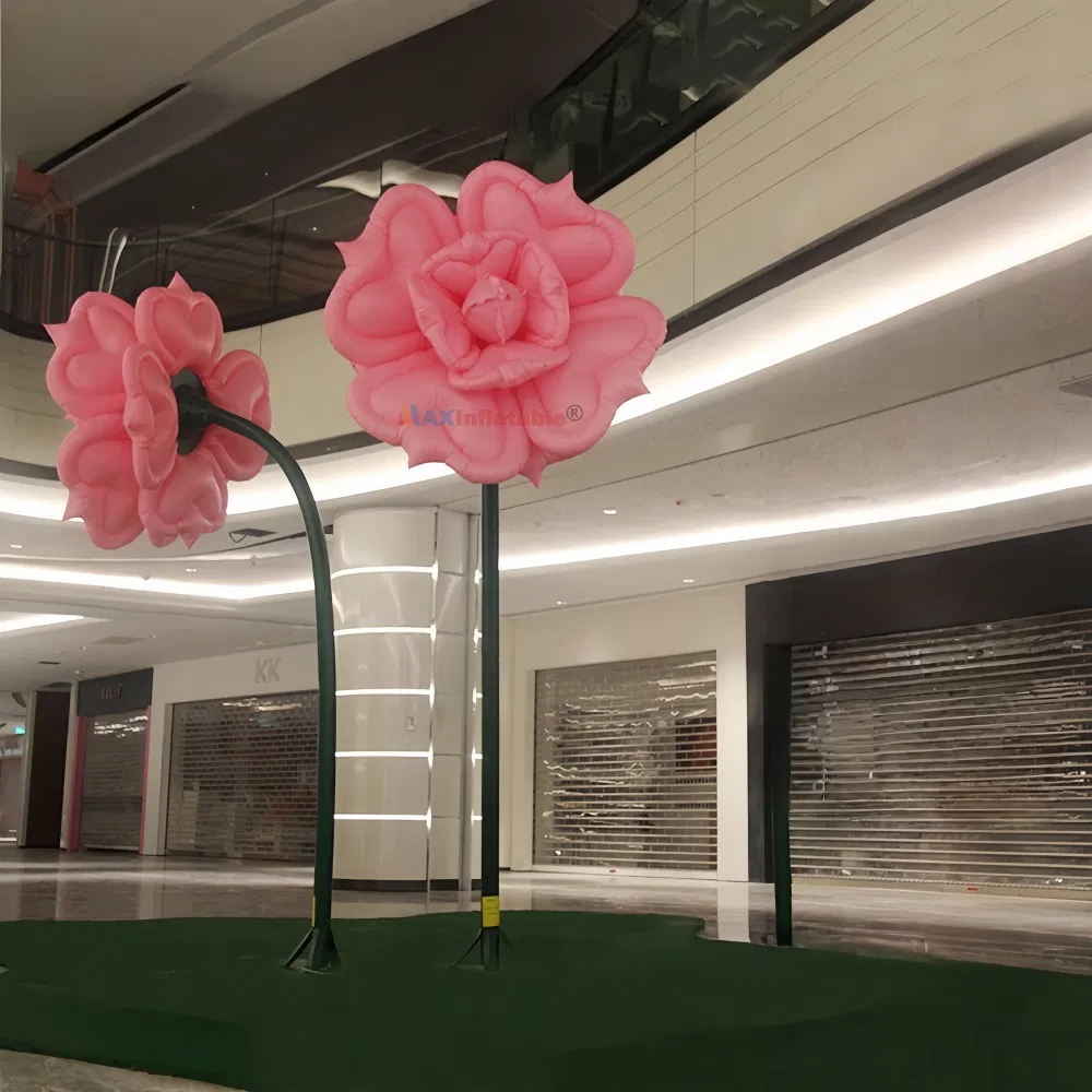 Shopping Mall Street Decorative Inflatable Automatic Sensor Flower-Shaped LED Light Air Model