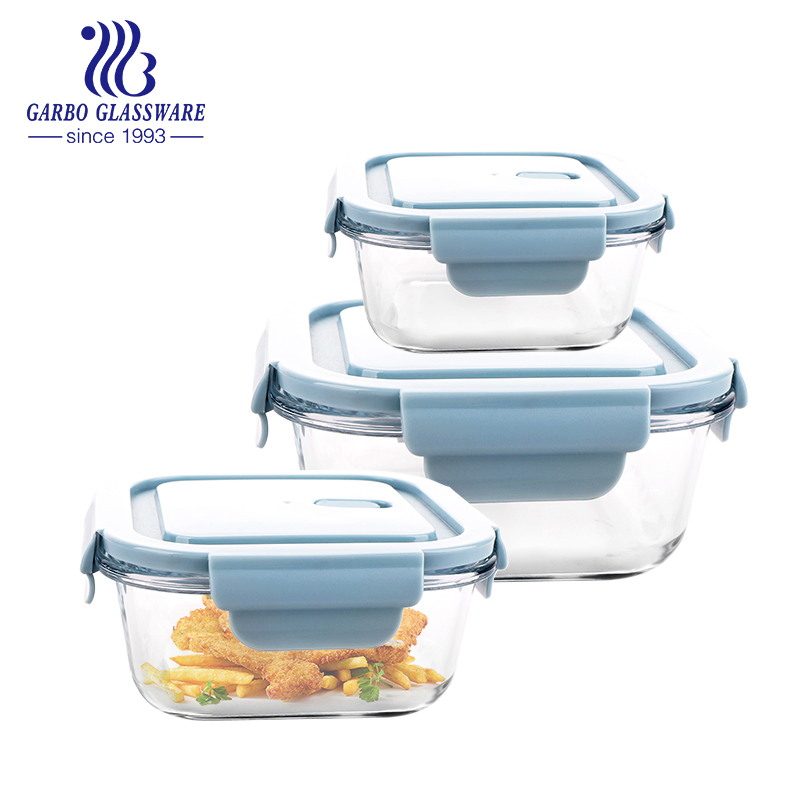 900ml High Quality Glass Food Container with Airtight Lid Microwave Oven Available Glass Lunch Box