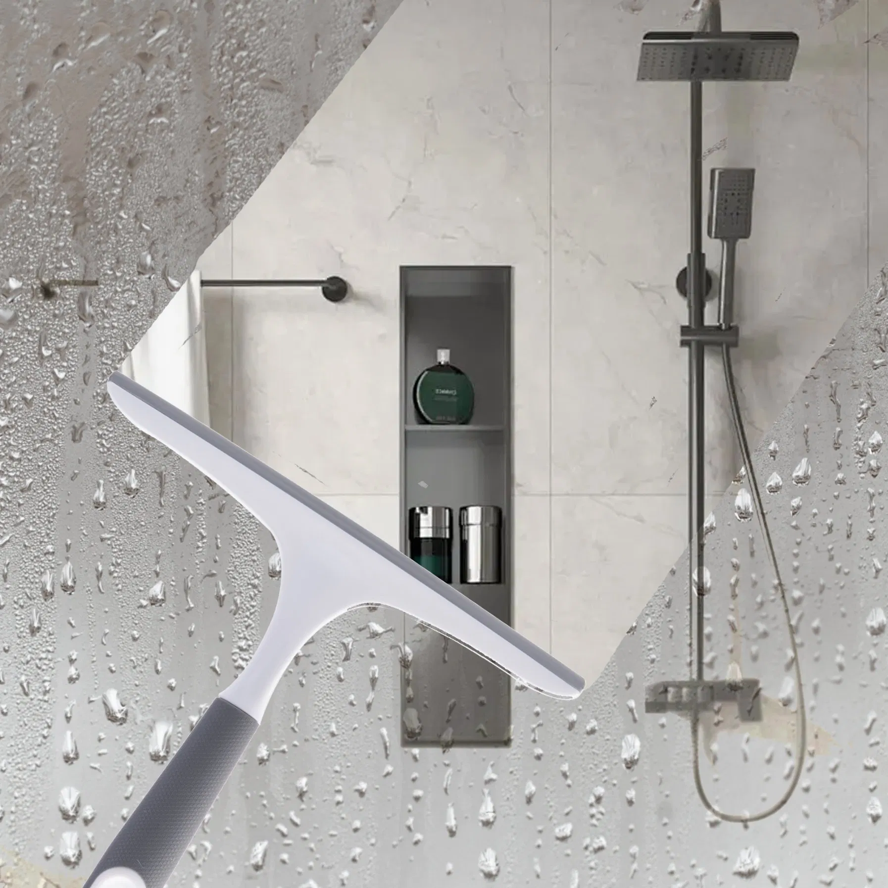 New Custom with Handle Light-Duty Cleaning Floor Wiper Squeegee White Color