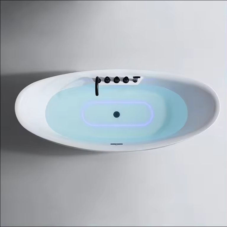 Wholesale Poland Japanese Soak Bathtubs White Water Massage Bath Tub Acrylic for Adult Bathtub with Faucets and Armrest