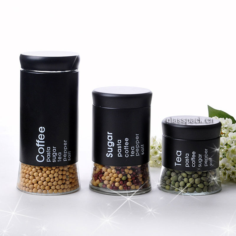 1L Glass Canisters for Pasta, Coffee, Sugar, Tea Storage, OEM Available