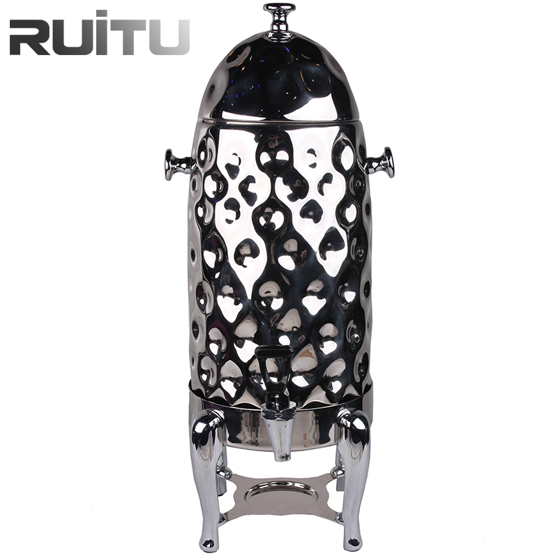 Buffet Catering Equipment Counter Top Food and Beverage Gold Metal Stainless Steel Wedding Party Banquet Drinking Insulated Hot Milk Coffee Tea Dispensers