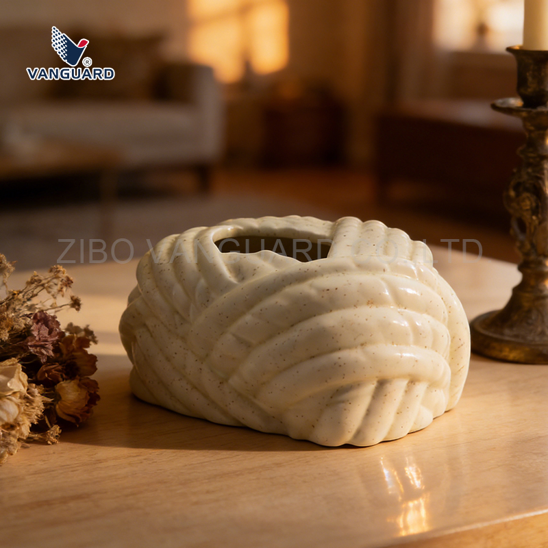 Nordic Rectangular White Porcelain Napkin Tissue Holder Unique Ceramic Tissue Box