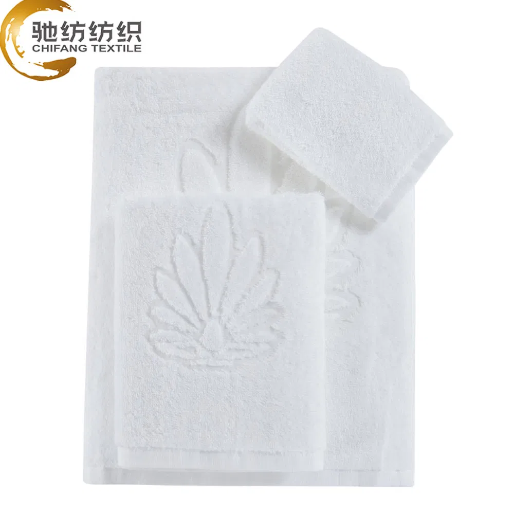Low MOQ Custom White Terry Cotton Luxury Hotel Towels with Brand Logo