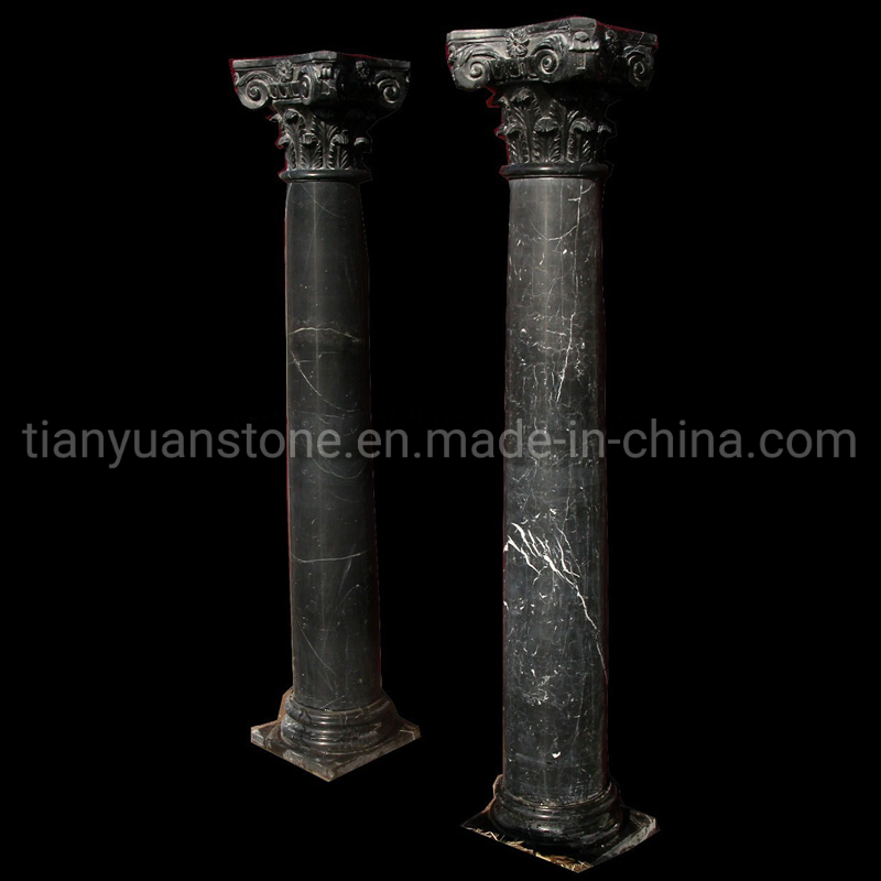 White Carved Marble Stone Roman Column