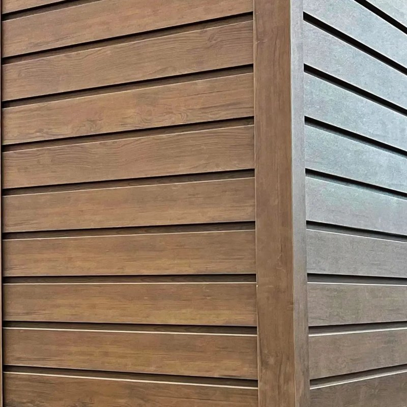Dark Teak Color Wood Pattern Aluminum Siding Panel