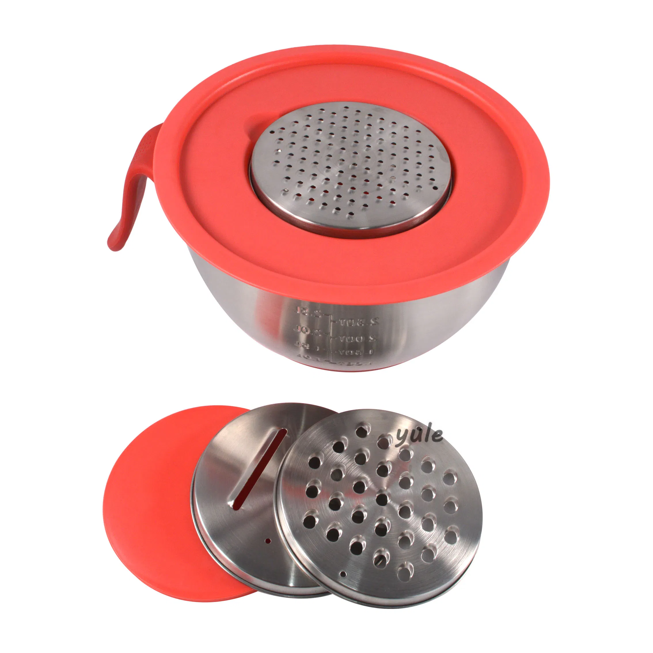 China Supplier Non-Slip Silicone Bottom Mixing Bowl Stainless Steel Mixing Bowl with Lid
