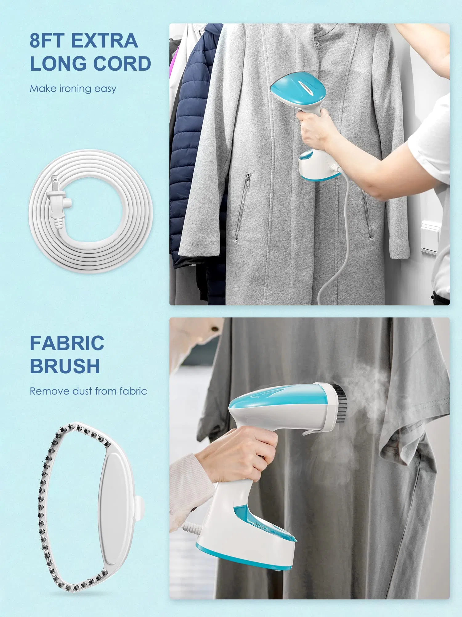 Factory Outlet Folding Handheld Design Garment Wrinkles Remover 20g/Min Penetrating Steam Iron