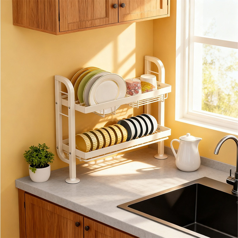 Держатель для посуды с присоской, 2-уровневый