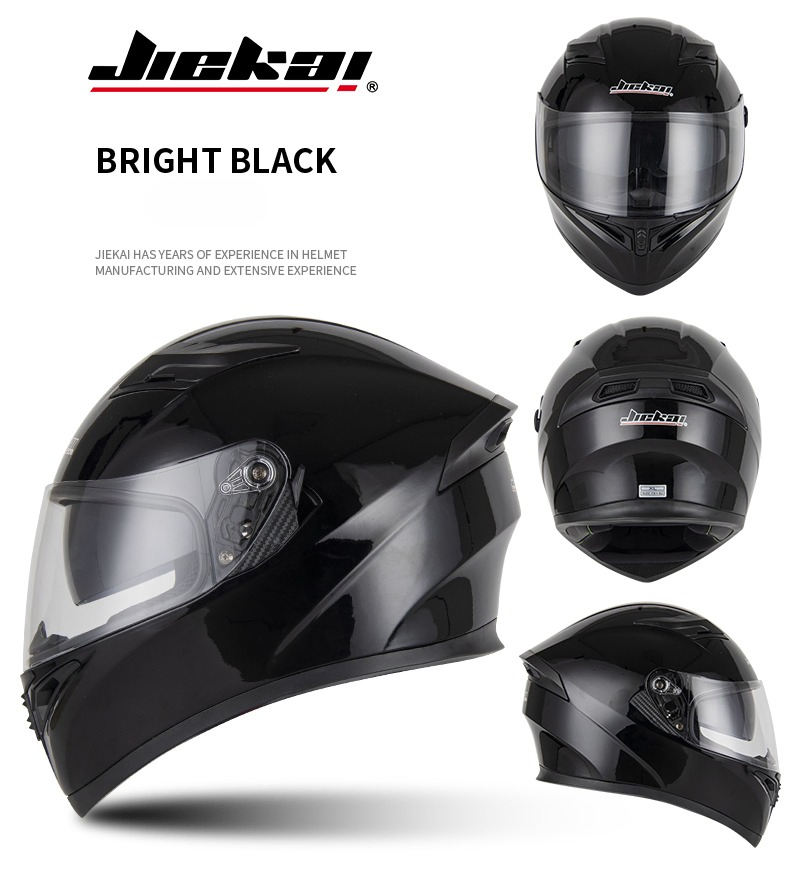 Мотошлем полнолицевой JK316 ABS, черный
