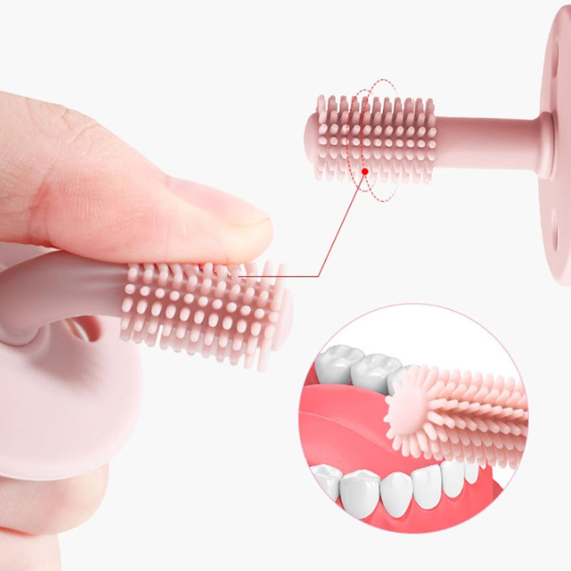 Hot Sale 360-Degree Soft Bristle Deciduous Teeth Care Gum Massage Infant Silicone Training Toothbrush
