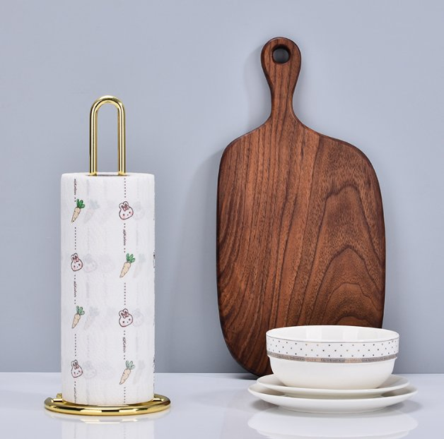 Luxury Kitchen Metal Roll Tissue Paper Towel Stand Holder