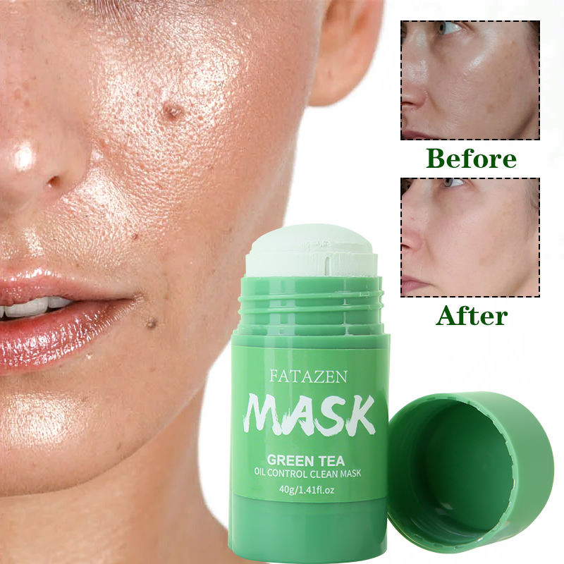 Private Label Natural Organic Facial Clay Mask Stick Green Tea Purifying Stick Mask Facial Clay Mud Solid Mask Stick 40g