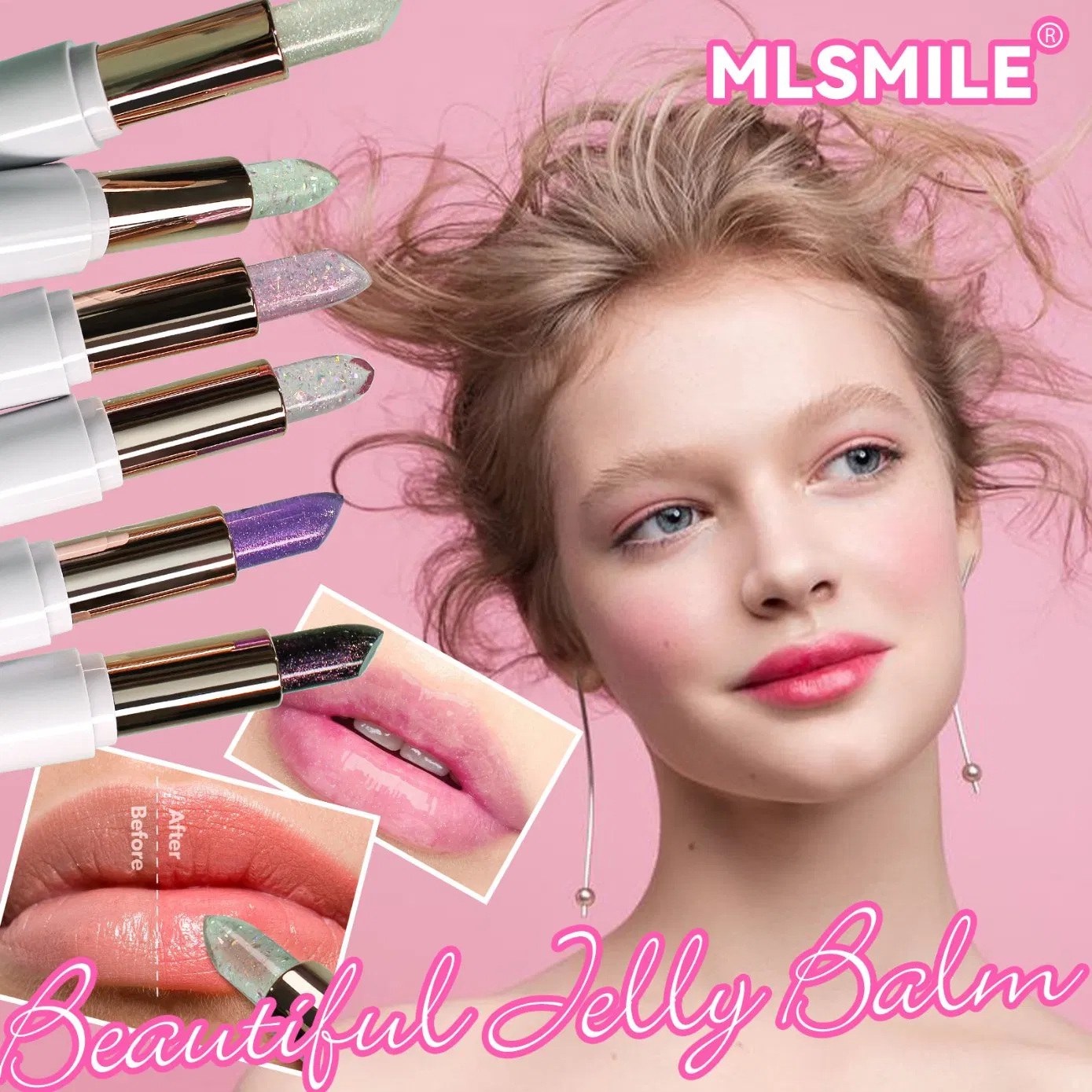 Lip Balm Stick Temperature Change Color Honey Moisturizing Lipstick Nourishing Moisturizing Flower Color Changing Lipstick