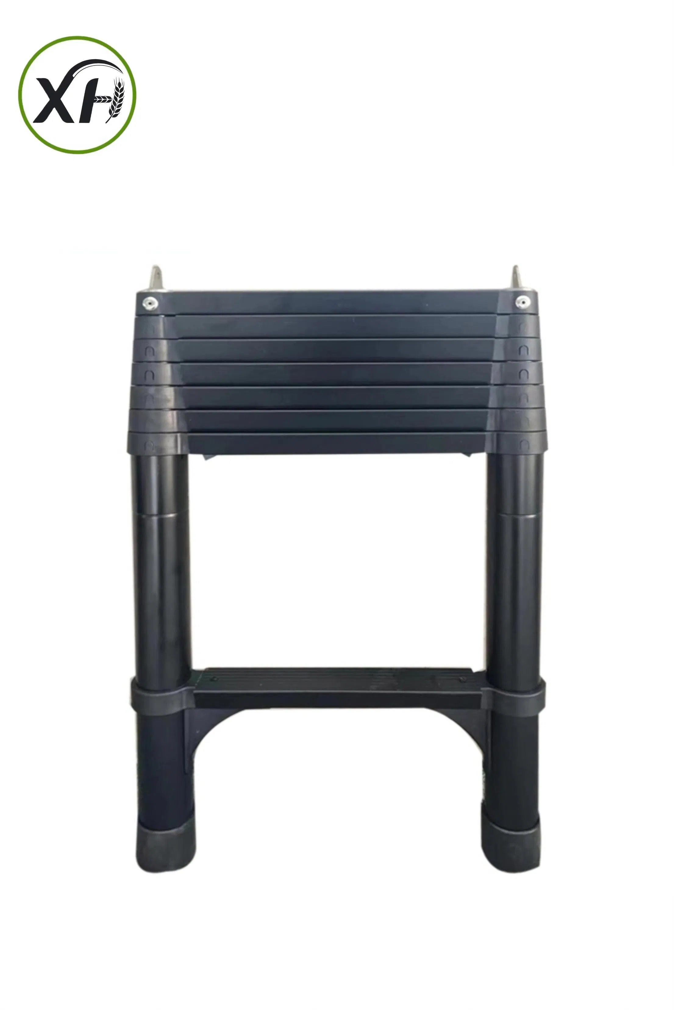 Aluminum Telescopic Straight Ladder Black Aluminum Tube One-Click Retractable with Tent Ladder (with tent hook)