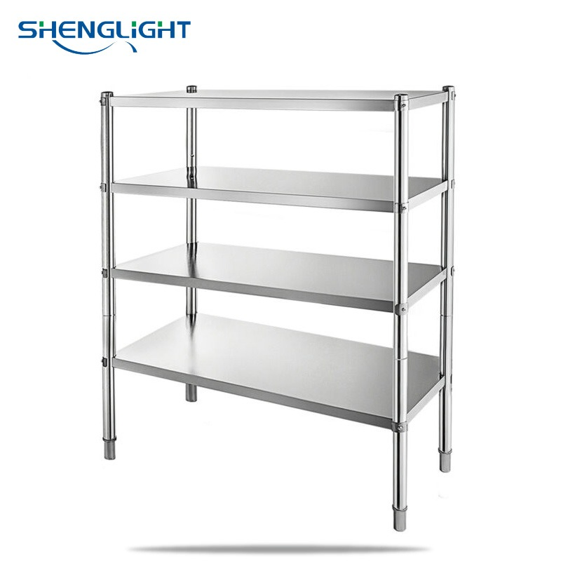 Стеллаж из нержавеющей стали, 4-х уровневая полка