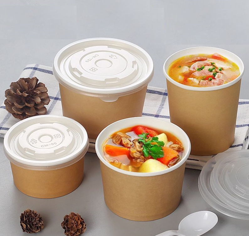China Manufacturer Custom Disposable Craft Paper Bowls for Fries Foods /Salad /Hot Soup Bowl