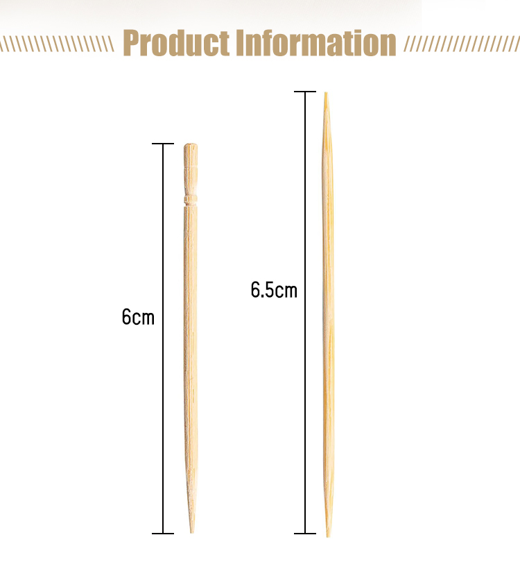 Disposable Toothpicks Wooden Round Toothpick Double-Side Toothpicks Sturdy Smooth for Appetizer