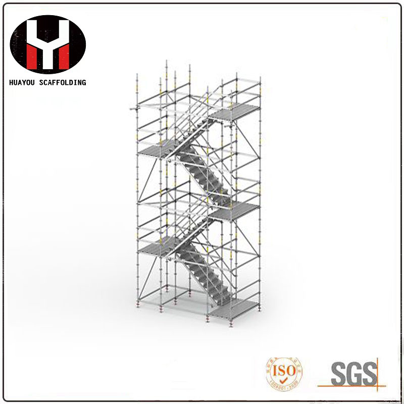 Galvanized Steel Scaffolding Stairs Access Staircase with Hook for Ringlock Scaffold System