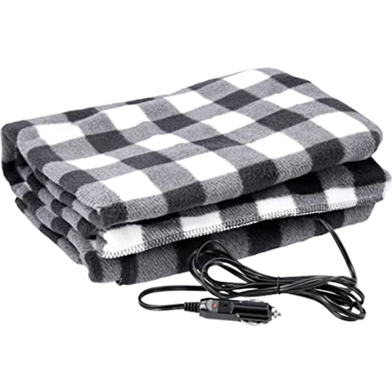 Portable 12V Car Electric Heating Throw Blanket Cozy Fluffy Machine Washable Electric Blanket for Outdoor Travel