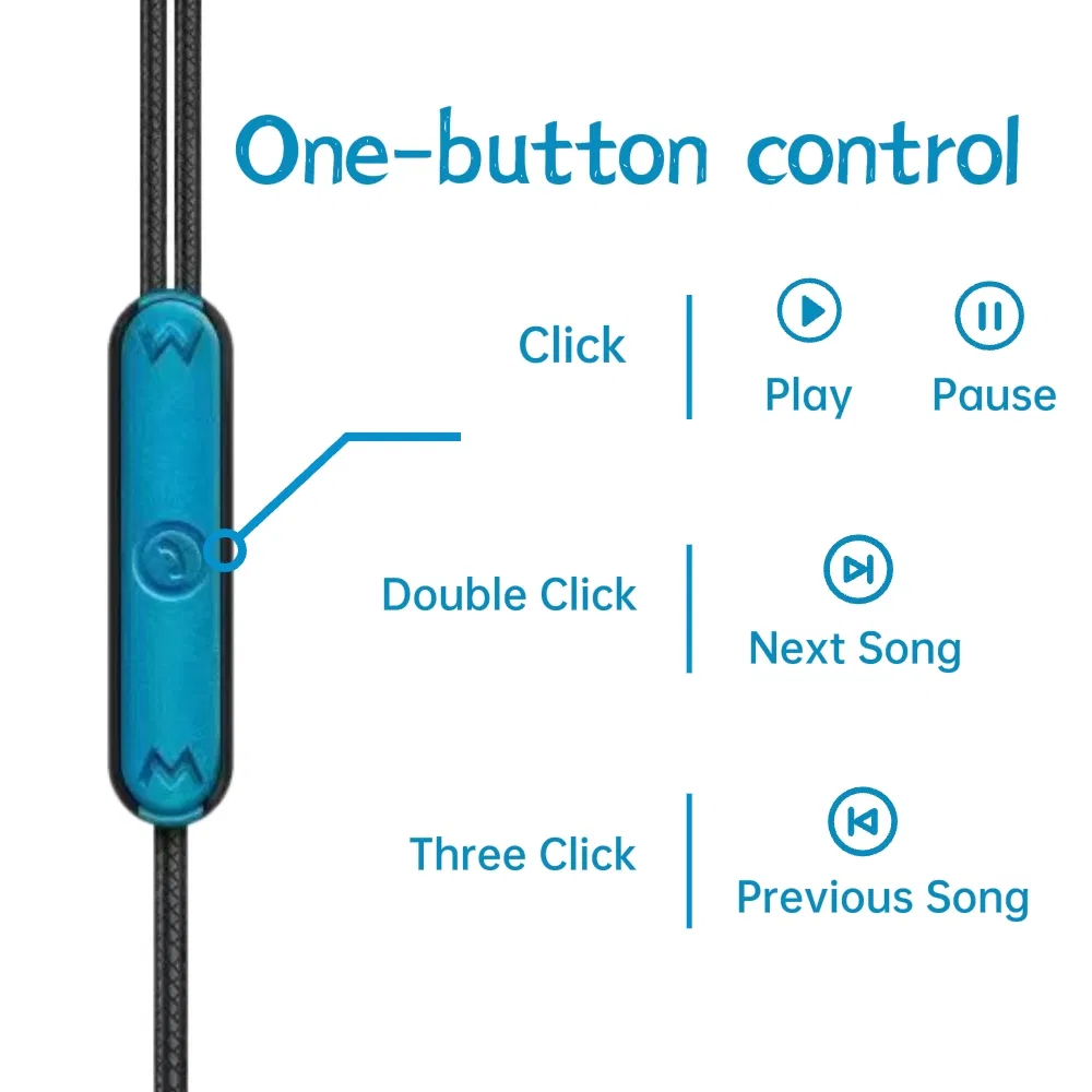 1.2m Earphones Wired 3.5mm with Mic in-Ear Stereo Headphone Earbuds Js07 A2