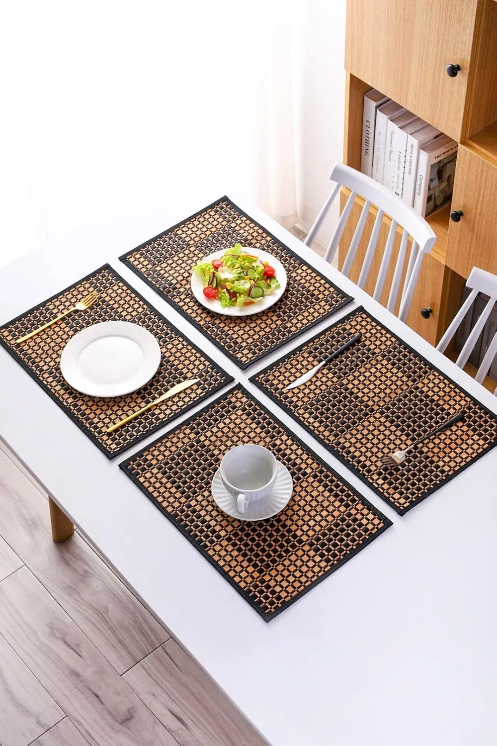 Woven Table Mat for Bamboo Dining Table Decoration