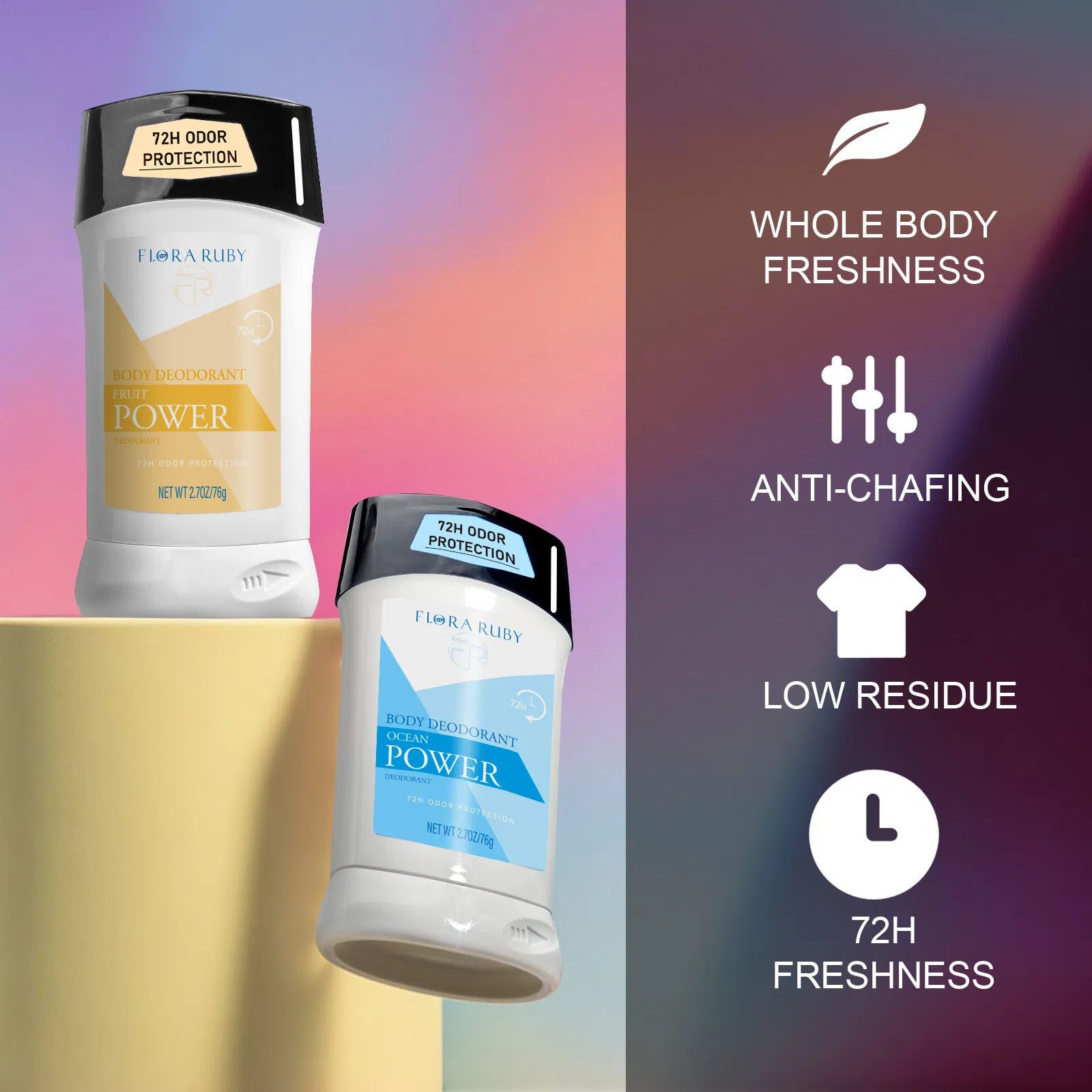 Hypoallergenic Organic Deodorant with Non-Irritating Pearl Beads for Sensitive Skin