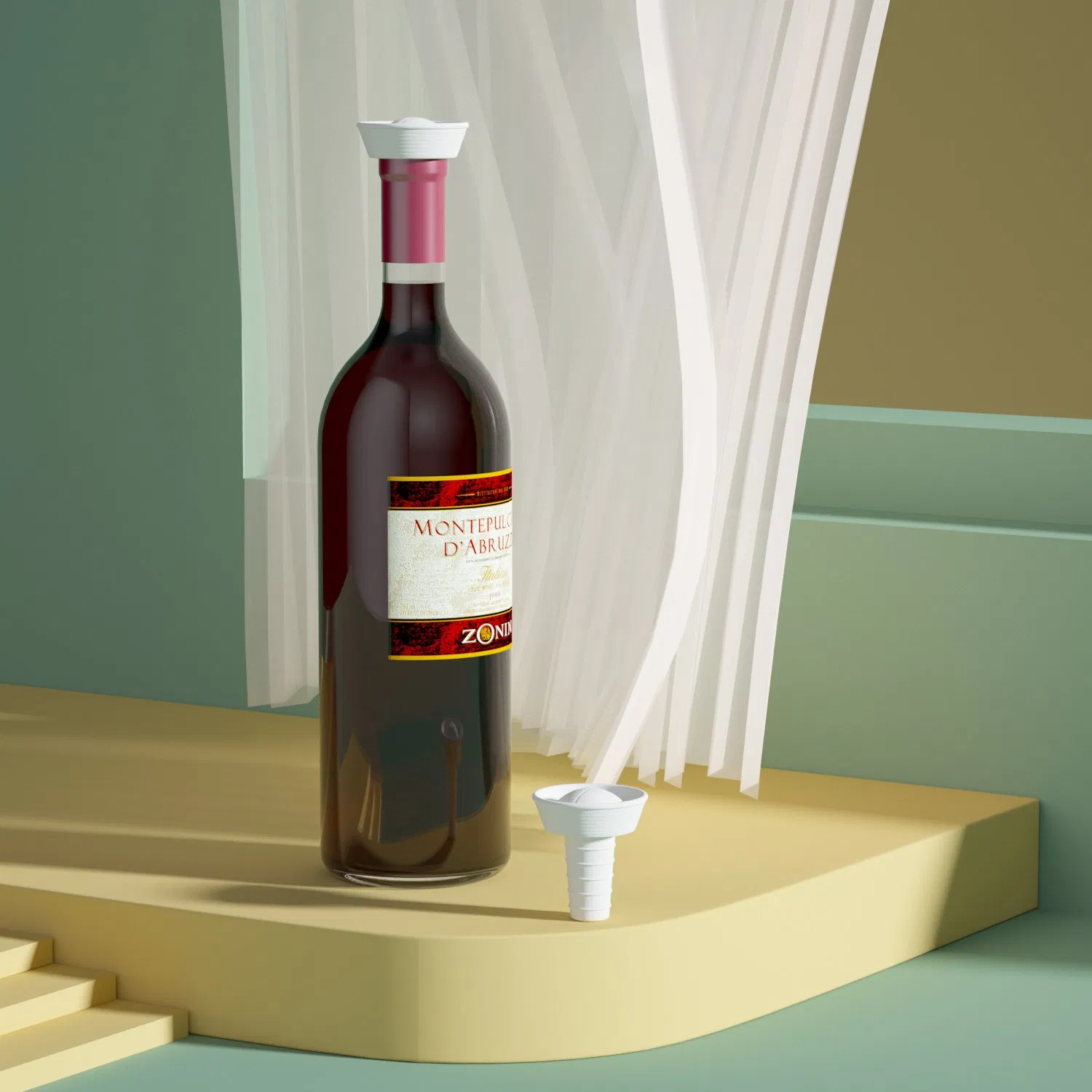 Silicone White Dixie Hat Wine Stopper Round Hat Wine Stopper