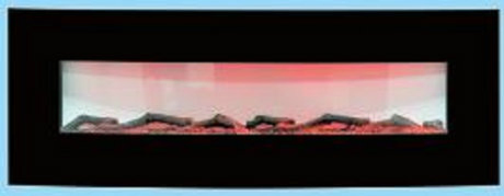 Электрический камин 34 дюйма с изогнутым стеклом