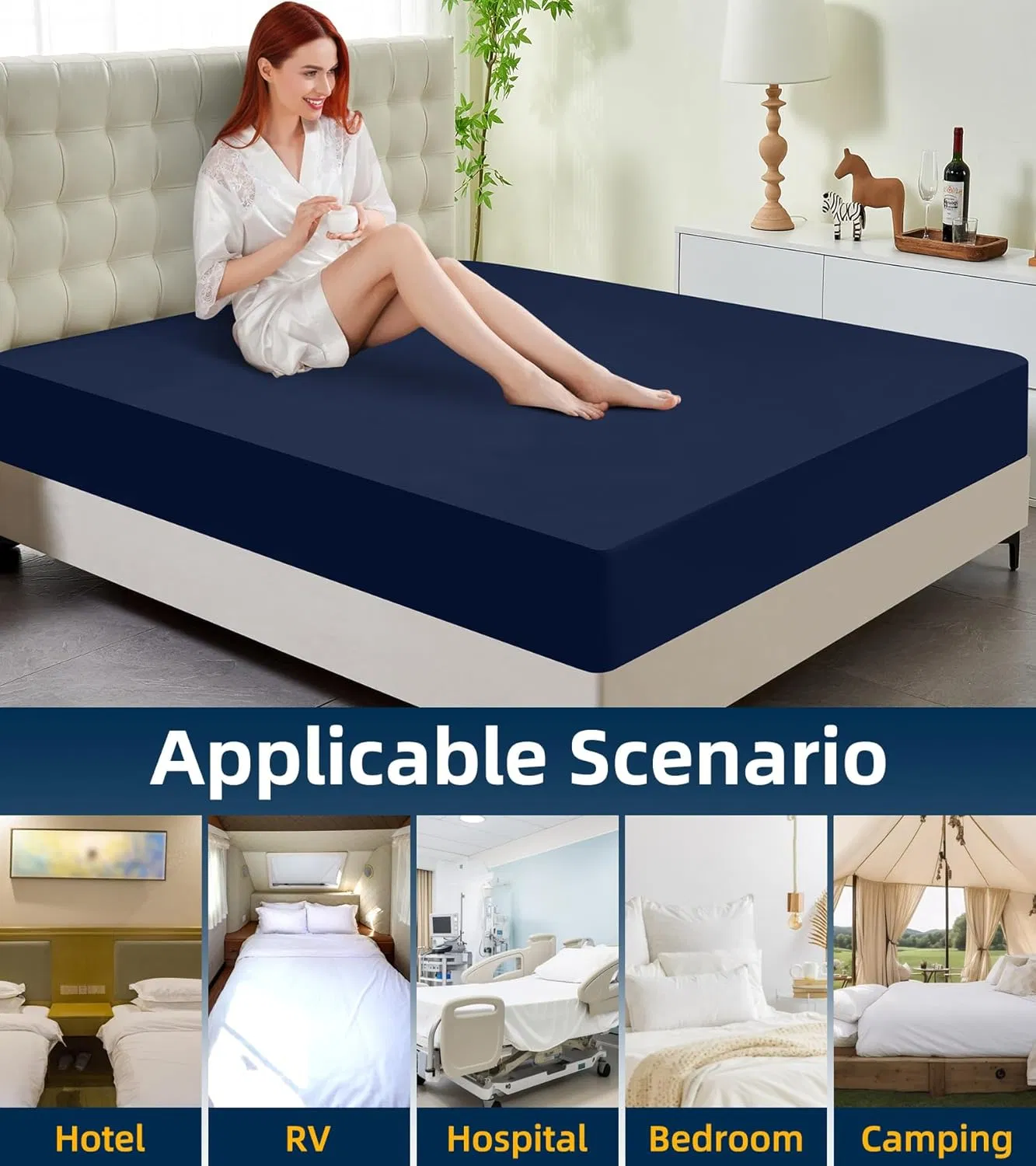 Premium Soft Polyester Mattress Protector - 100% Waterproof & Breathable