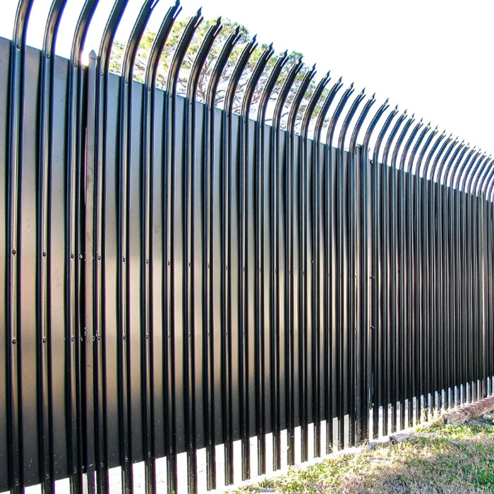 Customized Factory Price High Quality Steel Curved Top Galvanised Powder Coated Palisade Security Fencing