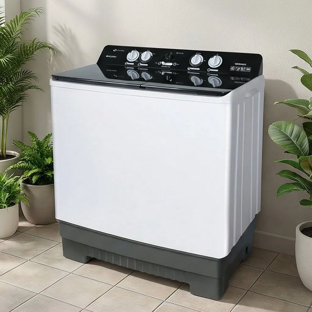 16kg Semi-Automatic Double Cabinet Washing Machine with Tempered Glass