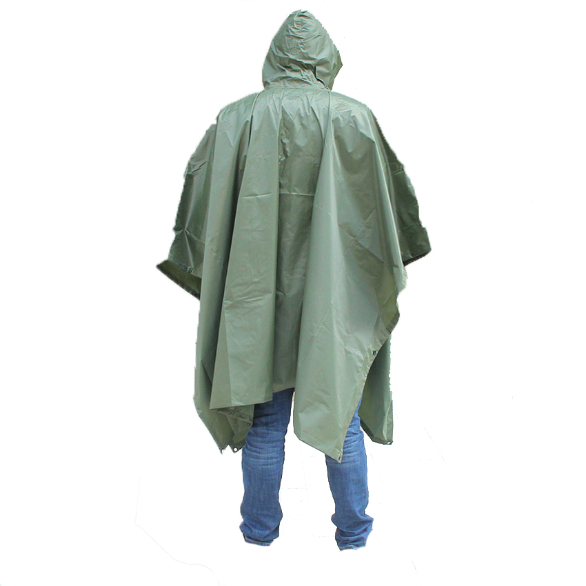 Green Waterproof Multifunctional Rainwear PVC Poncho Raincoat