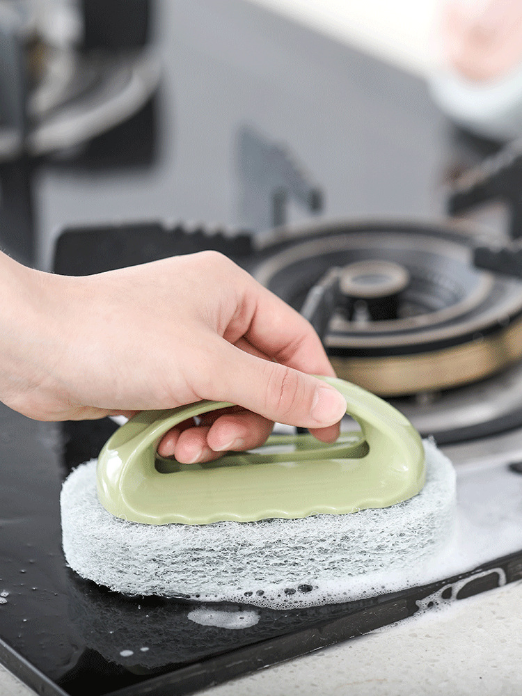 Household Tile Cleaning Brush Nordic Kitchen with Handle Sponge Wipe