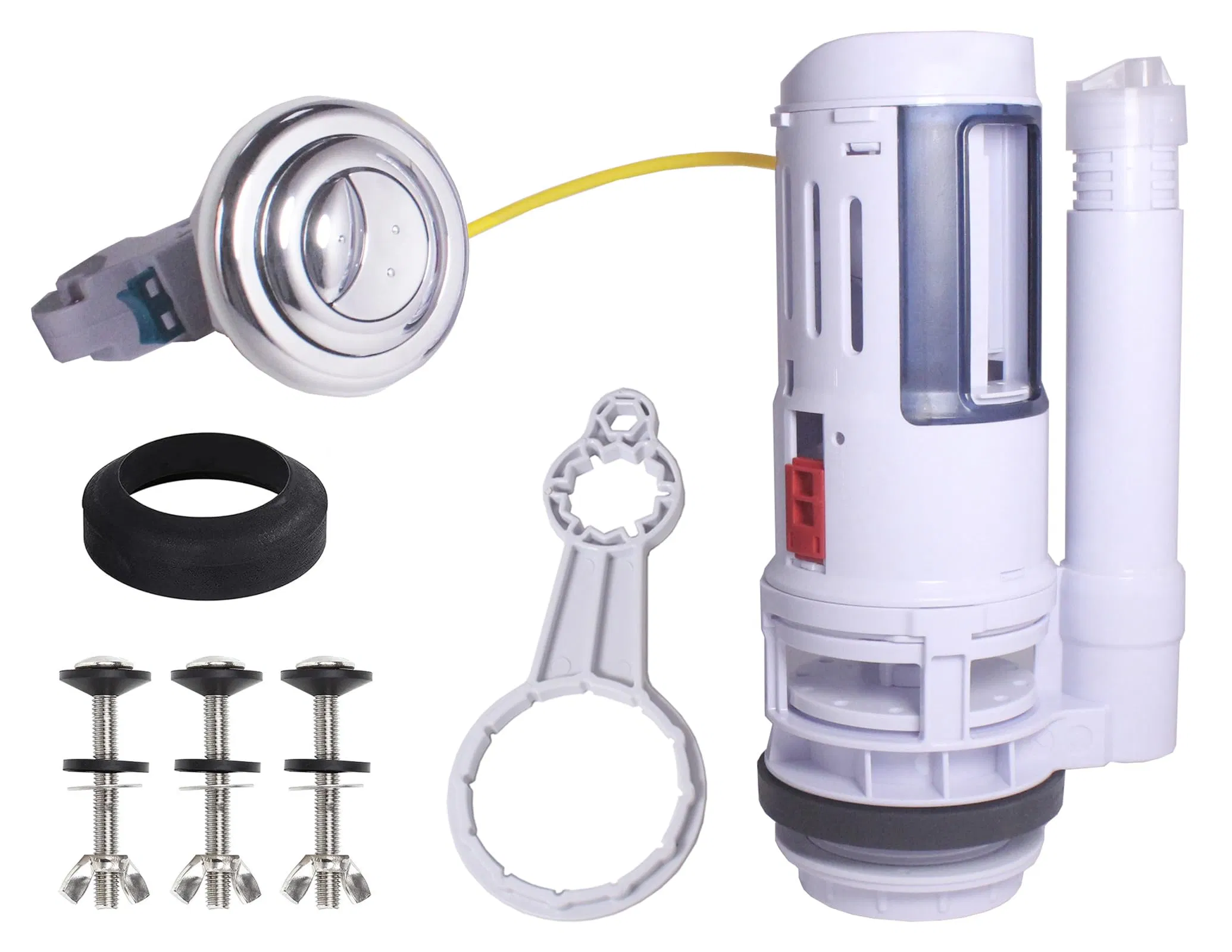 High-Quality Plastic Flush Valve with Reliable Push Button Mechanism