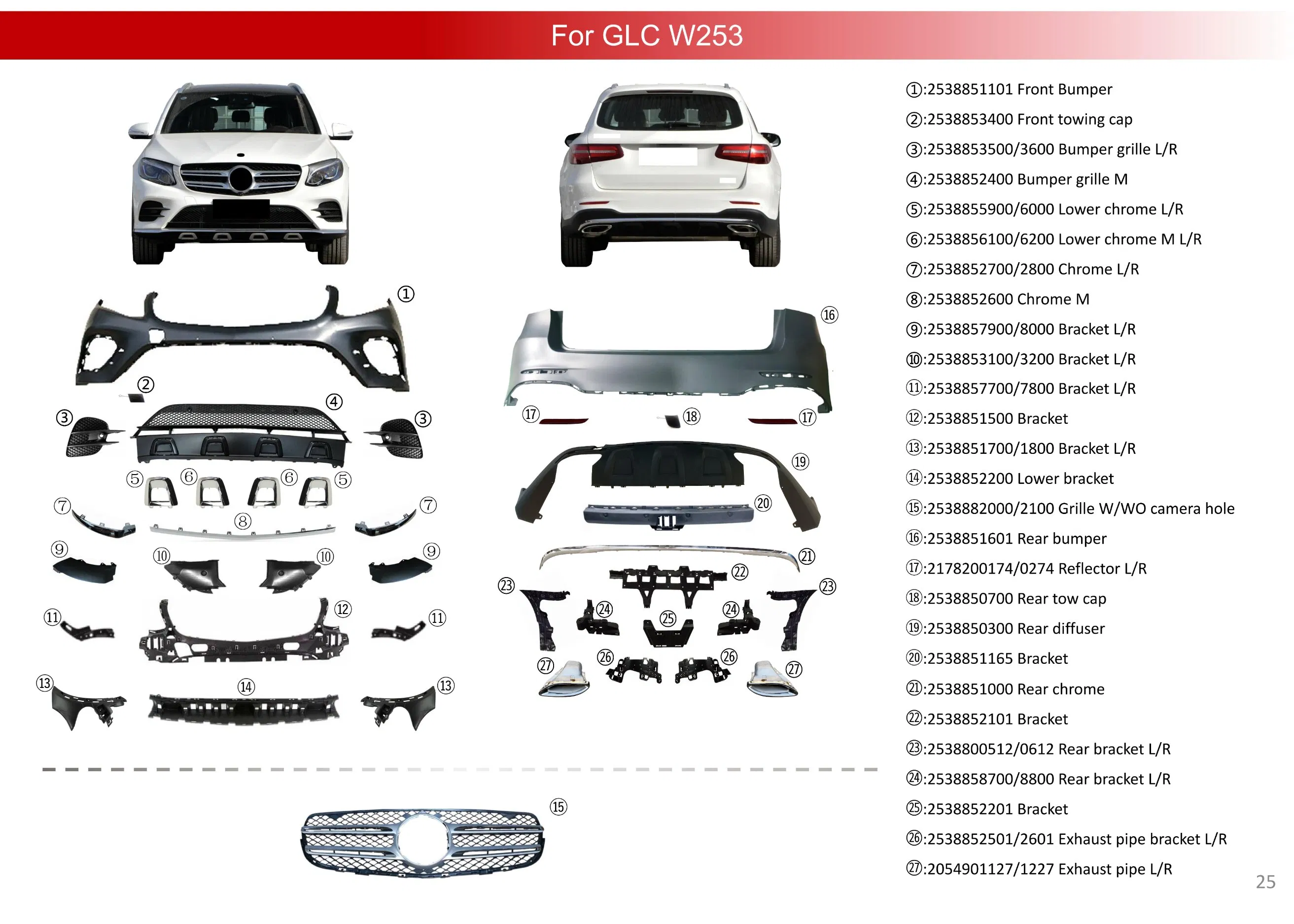 Upgraded Body Kit for GLE 167 to GLE 53